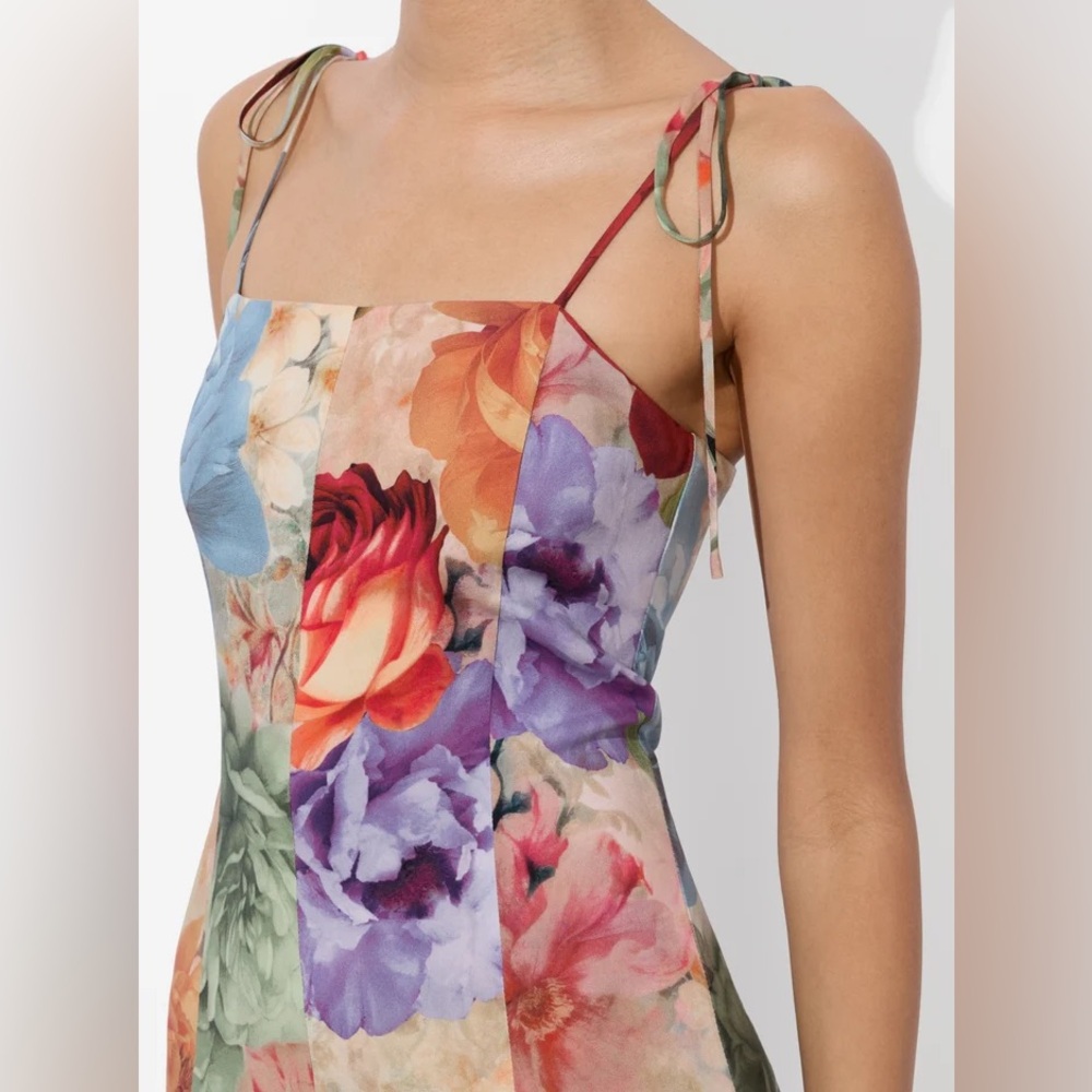 Alice + Olivia Multicolor Floral Midi Dress - Picture 3 of 13